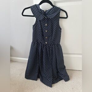 Juicy Couture Navy White Polka Dot Dress with Collar Size 0